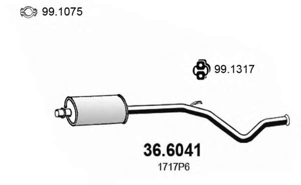 Средний глушитель выхлопных газов