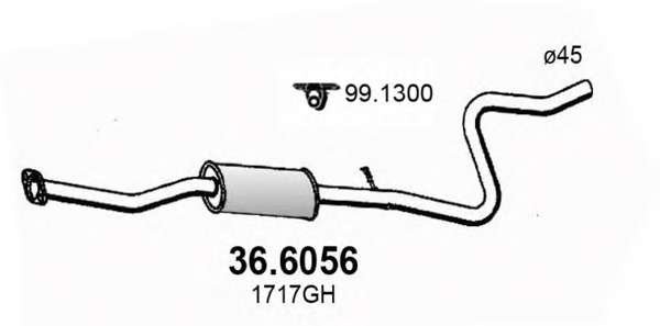 Средний глушитель выхлопных газов