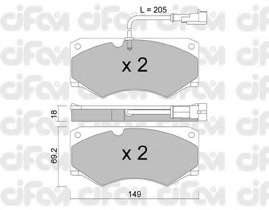 Комплект тормозных колодок, дисковый тормоз