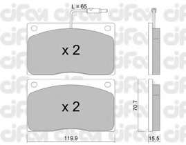 Комплект тормозных колодок, дисковый тормоз