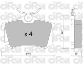 Комплект тормозных колодок, дисковый тормоз