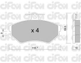 Комплект тормозных колодок, дисковый тормоз