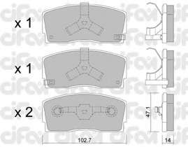 Комплект тормозных колодок, дисковый тормоз