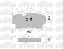 Гальмівні колодки зад. Audi Q7/Touareg/Cayenne (Brembo) (112,2x73,2x16,2)