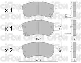 Гальмівні колодки пер. Toyota Auris 07-12 (bosch) (150,8x62,5x19,5)