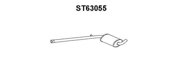 Средний глушитель выхлопных газов