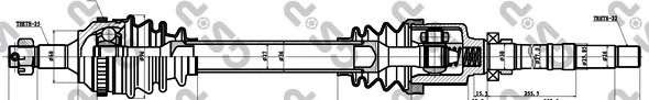 Піввісь (передня) Citroen Berlingo/Peugeot Partner 1.1/1.4/1.6/1.9 96-15 (R) (25x22x867) (+ABS 29z)