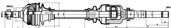 Піввісь Citroen Berlingo 1.9D 98-06 (R) (24x25x867x29T) (+ABS)