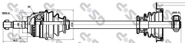 Піввісь Renault Clio 1.5 dCi 01- (L) (23x631x26T) (+ABS) d=29.95