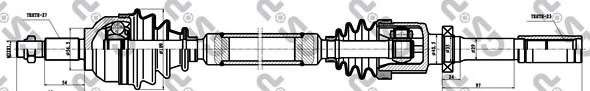 Піввісь Renault Laguna 1.8 16V 01- (R) (27x23x802)