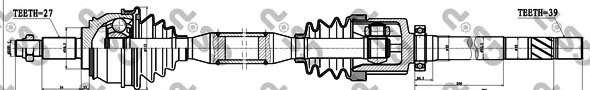 Піввісь Renault Laguna 1.9 dCi 01-07 (R) (39x27x967)