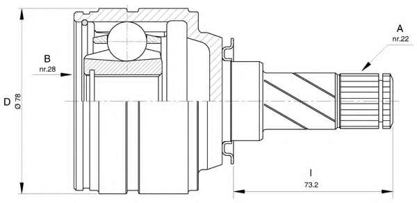 Шарнирный комплект, приводной вал