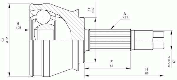 Шарнирный комплект, приводной вал