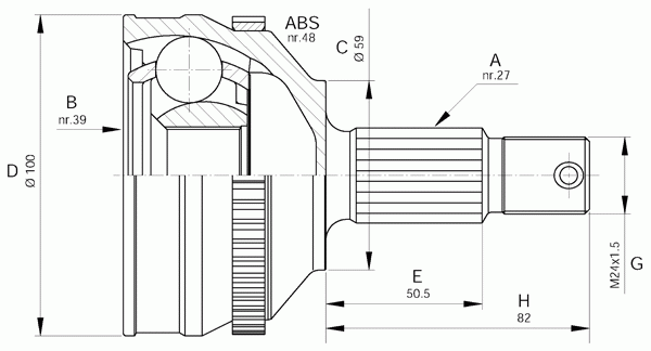 Шарнирный комплект, приводной вал