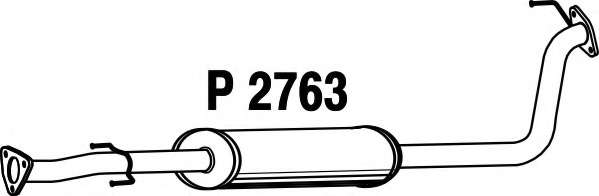 Средний глушитель выхлопных газов