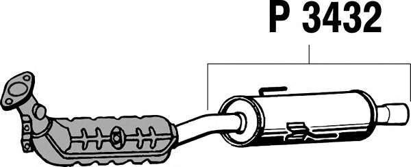 Средний глушитель выхлопных газов