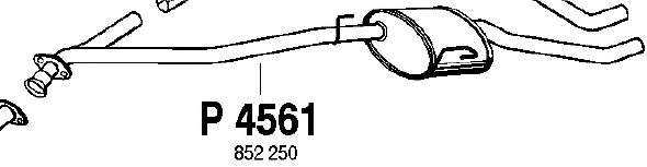Средний глушитель выхлопных газов