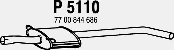 Средний глушитель выхлопных газов