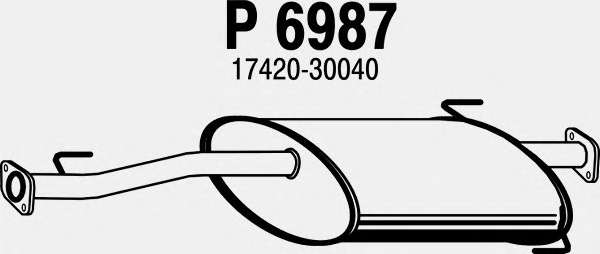 Средний глушитель выхлопных газов