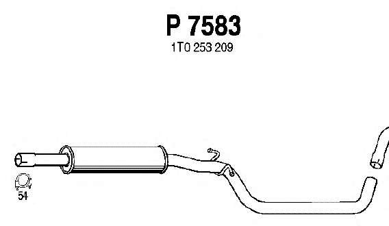Средний глушитель выхлопных газов