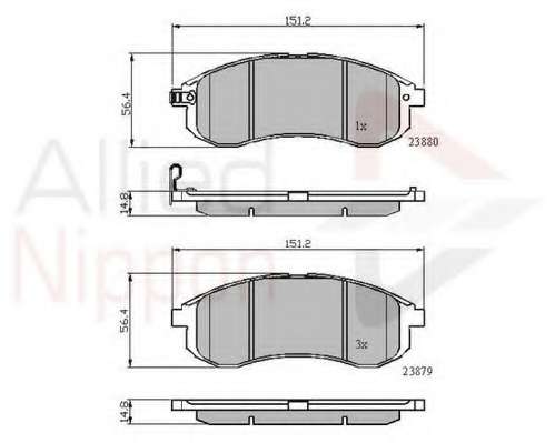Комплект тормозных колодок, дисковый тормоз
