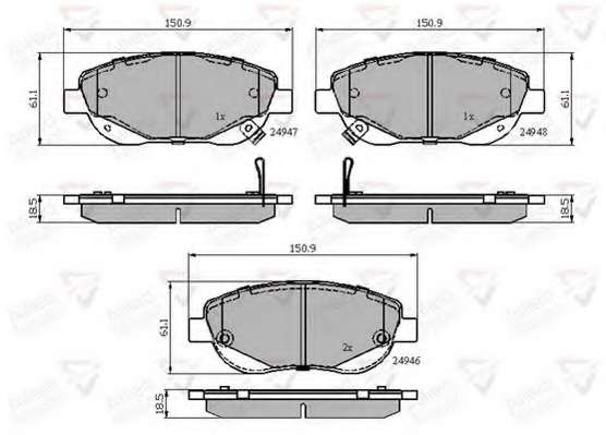 Комплект тормозных колодок, дисковый тормоз