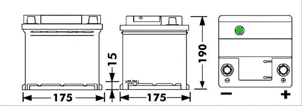 Акумуляторная батарея 44Ah/400A (175x175x190/+R/B13) Excell