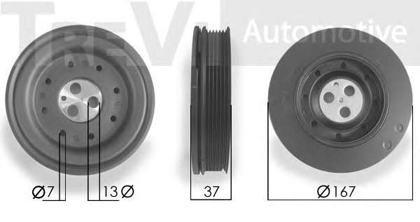 Ременный шкив, коленчатый вал