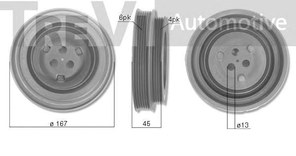 Ременный шкив, коленчатый вал