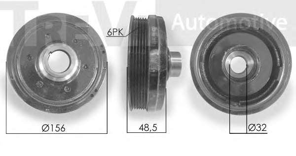 Ременный шкив, коленчатый вал
