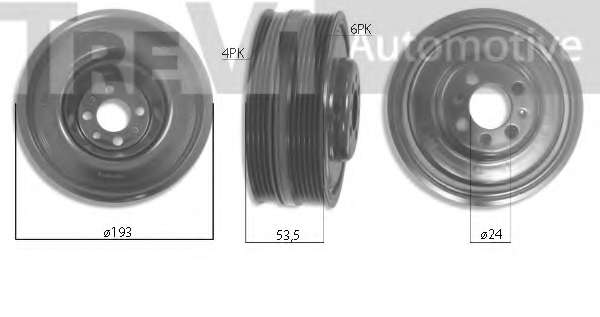 Ременный шкив, коленчатый вал