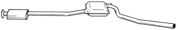 Средний глушитель выхлопных газов