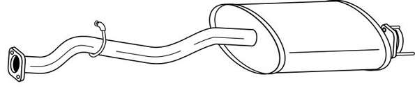 Средний глушитель выхлопных газов