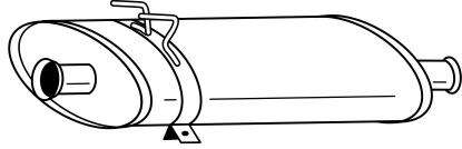 Средний глушитель выхлопных газов