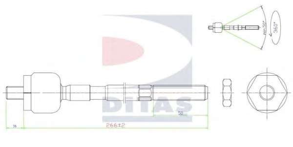 Осьовий шарнір, кермова тяга
