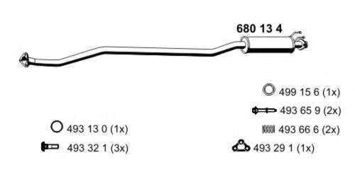 Средний глушитель выхлопных газов