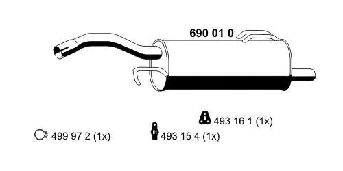 Глушитель выхлопных газов конечный