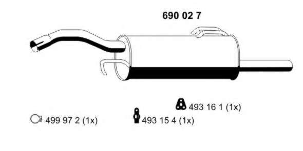 Глушитель выхлопных газов конечный