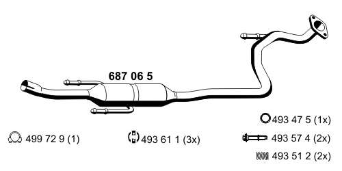 Средний глушитель выхлопных газов
