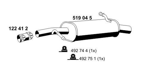Глушитель выхлопных газов конечный