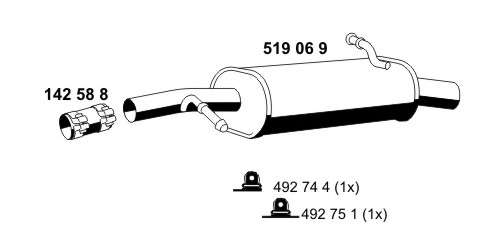 Глушитель выхлопных газов конечный