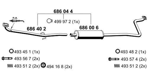 Средний глушитель выхлопных газов