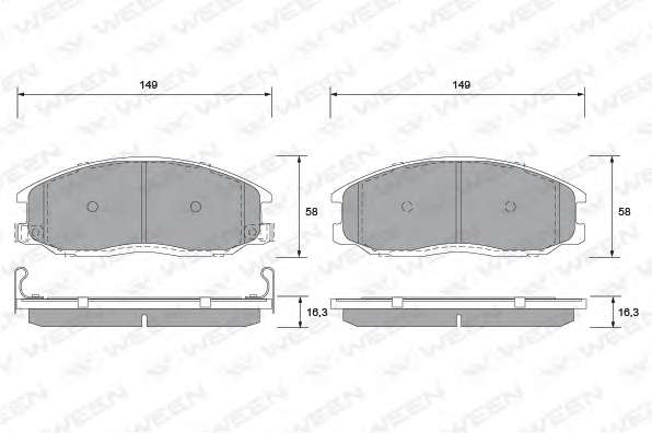 Комплект тормозных колодок, дисковый тормоз