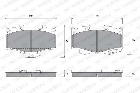 Комплект тормозных колодок, дисковый тормоз