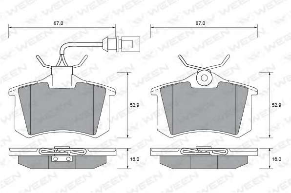 Комплект тормозных колодок, дисковый тормоз