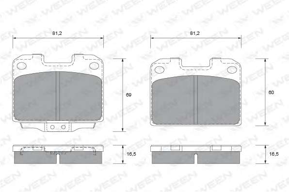 Комплект тормозных колодок, дисковый тормоз