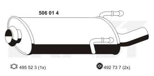 Глушитель выхлопных газов конечный