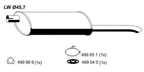 Глушитель выхлопных газов конечный