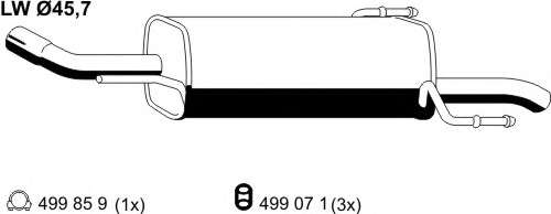 Глушитель выхлопных газов конечный