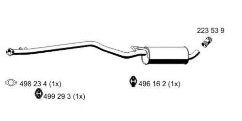 Средний глушитель выхлопных газов